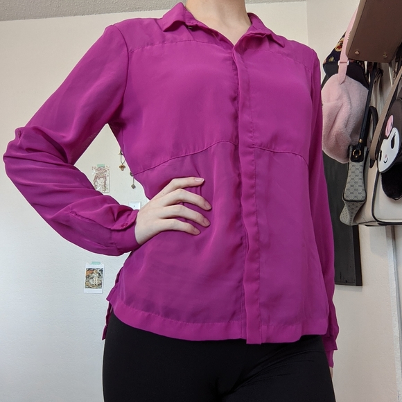 Suzy Shier Fuchsia Blouse - Picture 1 of 5